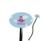 Airplane & Girl Pilot 7" Oval Plastic Stir Sticks - Black - Double Sided (Personalized)