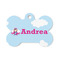 Airplane & Girl Pilot Bone Shaped Dog ID Tag - Small (Personalized)