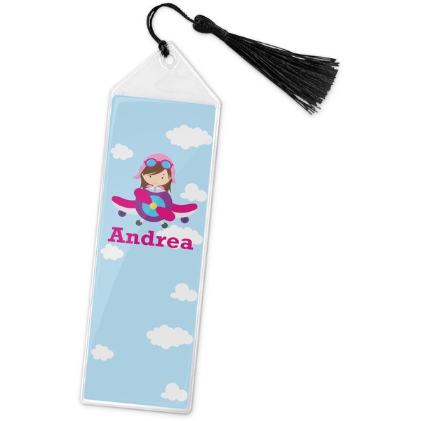 Custom Airplane & Girl Pilot Book Mark w/Tassel (Personalized)