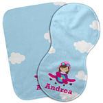 Airplane & Girl Pilot Burp Cloth (Personalized)