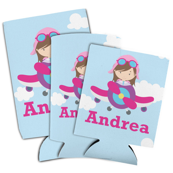 Airplane & Girl Pilot Can Coolers - PARENT/MAIN