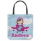 Airplane & Girl Pilot Canvas Tote Bag - Small - 13"x13" (Personalized)