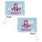 Airplane & Girl Pilot Car Flag - 11" x 8" - Front & Back View