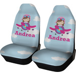 Airplane & Girl Pilot Car Seat Covers (Set of Two) (Personalized)
