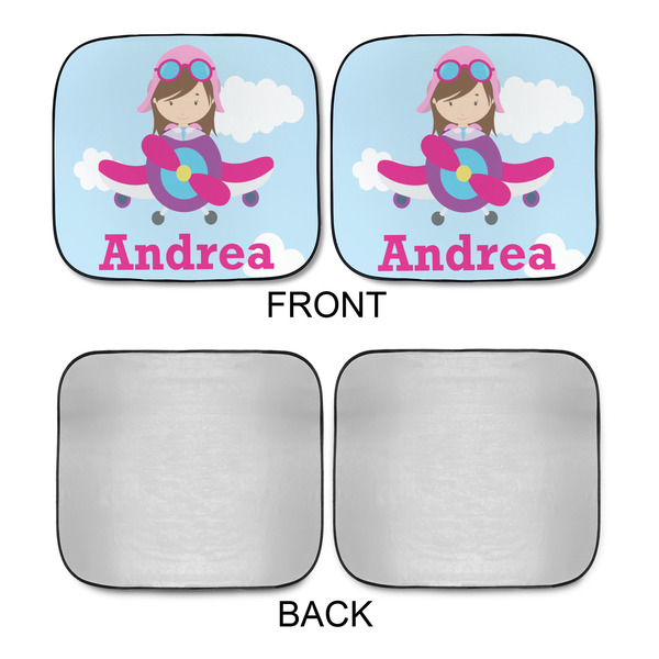 Airplane & Girl Pilot Car Sun Shades - APPROVAL