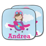 Airplane & Girl Pilot Car Sun Shade - Two Piece (Personalized)