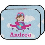 Airplane & Girl Pilot Car Floor Mats (Back Seat) (Personalized)