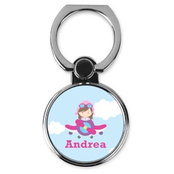 Airplane & Girl Pilot Cell Phone Ring Stand & Holder (Personalized)