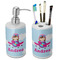 Airplane & Girl Pilot Ceramic Bathroom Accessories Set (Personalized)