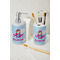 Airplane & Girl Pilot Ceramic Bathroom Accessories - LIFESTYLE (toothbrush holder & soap dispenser)