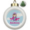 Airplane & Girl Pilot Ceramic Ball Ornament - Christmas Tree (Personalized)