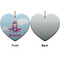 Airplane & Girl Pilot Ceramic Flat Ornament - Heart Front & Back (APPROVAL)