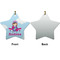 Airplane & Girl Pilot Ceramic Flat Ornament - Star Front & Back (APPROVAL)