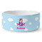 Airplane & Girl Pilot Ceramic Dog Bowl - Large (Personalized)