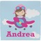 Airplane & Girl Pilot Ceramic Tile Hot Pad (Personalized)