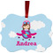 Airplane & Girl Pilot Christmas Ornament (Front View)