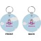 Airplane & Girl Pilot Circle Keychain (Front + Back)
