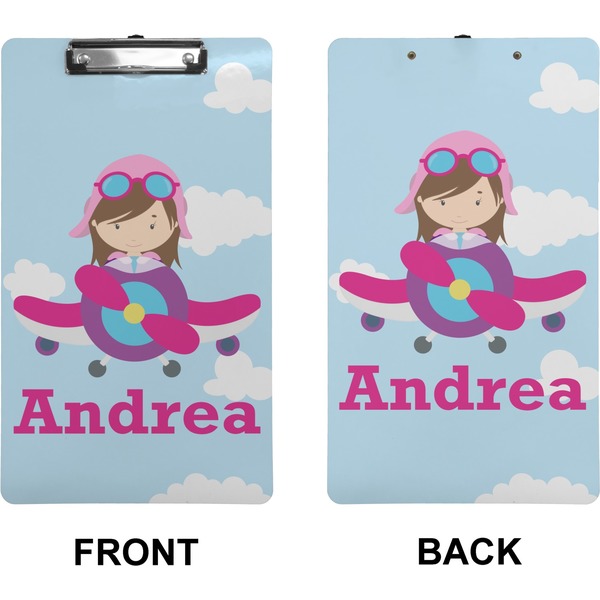 Airplane & Girl Pilot Clipboard (Legal) (Front + Back)