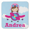 Airplane & Girl Pilot Coaster Set - FRONT (one)