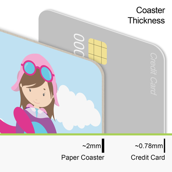 Airplane & Girl Pilot Coaster Thickness