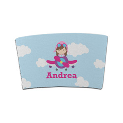 Airplane & Girl Pilot Coffee Cup Sleeve (Personalized)