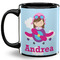 Airplane & Girl Pilot 11 Oz Coffee Mug - Black (Personalized)