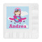 Airplane & Girl Pilot Embossed Decorative Napkin - Front View