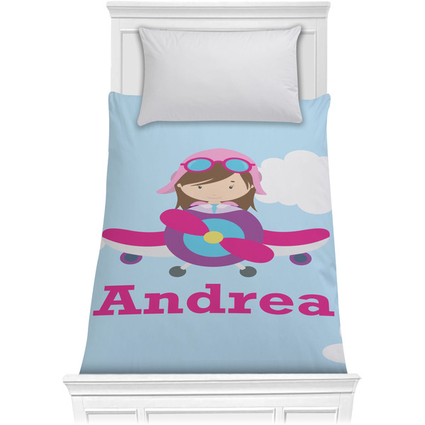 Airplane & Girl Pilot Comforter (Twin)