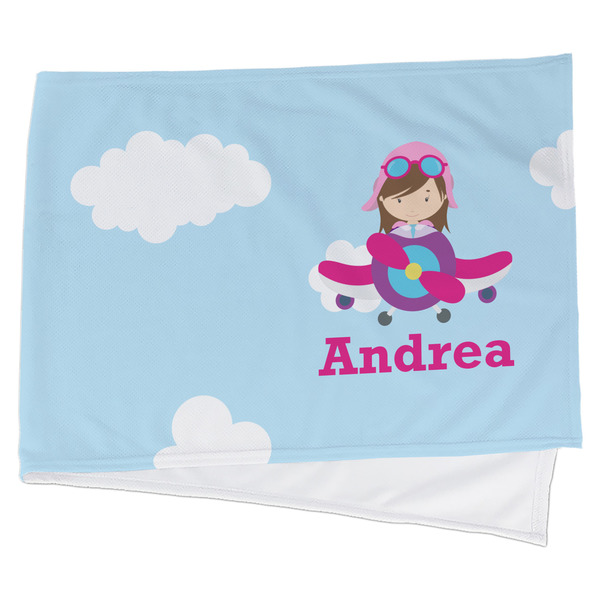 Custom Airplane & Girl Pilot Cooling Towel (Personalized)