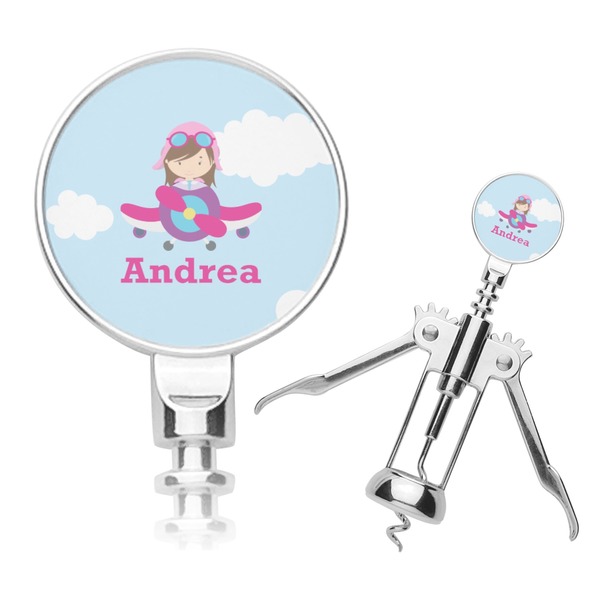 Custom Airplane & Girl Pilot Corkscrew (Personalized)