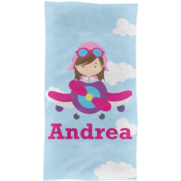 Airplane & Girl Pilot Crib Comforter/Quilt - Apvl