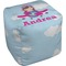 Airplane & Girl Pilot Cube Poof Ottoman (Top)