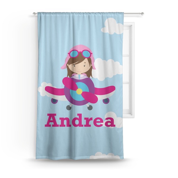 Custom Airplane & Girl Pilot Curtain (Personalized)
