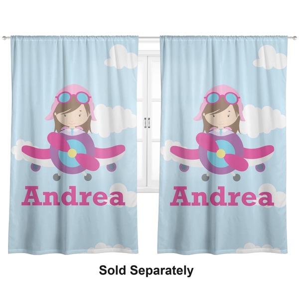Airplane & Girl Pilot Curtains