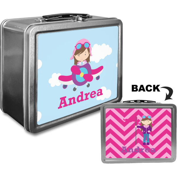 Airplane & Girl Pilot Custom Lunch Box / Tin Approval