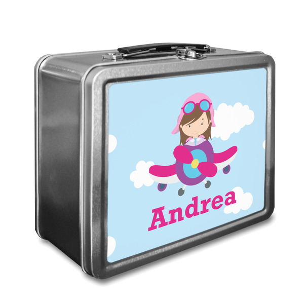 Custom Airplane & Girl Pilot Lunch Box (Personalized)