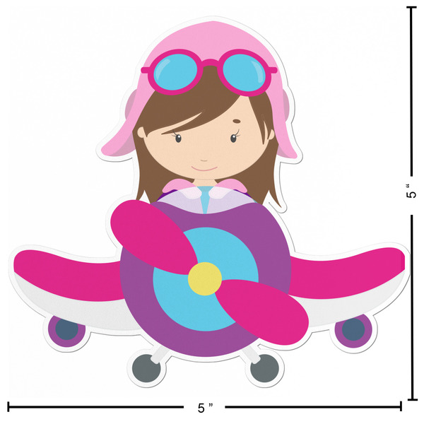 Airplane & Girl Pilot Custom Shape Iron On Patches - L - APPROVAL