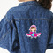 Airplane & Girl Pilot Twill Iron On Patch - Custom Shape - X-Large