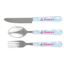 Airplane & Girl Pilot Cutlery Set (Personalized)