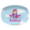Airplane & Girl Pilot Plastic Platter - Microwave & Oven Safe Composite Polymer (Personalized)