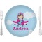Airplane & Girl Pilot 10" Glass Lunch / Dinner Plates - Single or Set (Personalized)