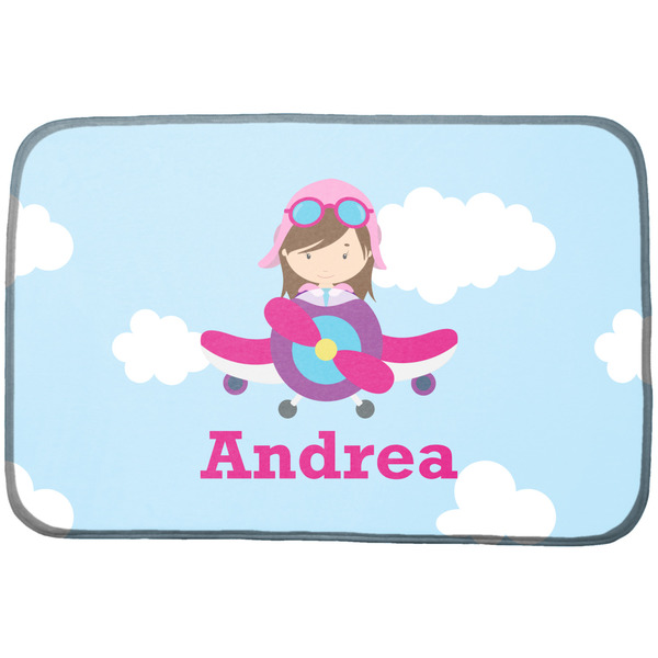 Custom Airplane & Girl Pilot Dish Drying Mat (Personalized)