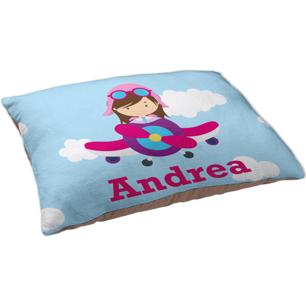 Airplane & Girl Pilot Dog Bed - Large
