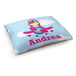 Airplane & Girl Pilot Dog Bed - Medium w/ Name or Text