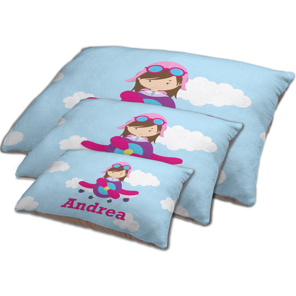 Airplane & Girl Pilot Dog Beds - MAIN (sm, med, lrg)