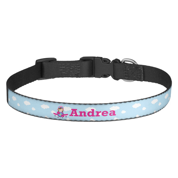 Custom Airplane & Girl Pilot Dog Collar (Personalized)