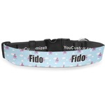 Airplane & Girl Pilot Deluxe Dog Collar - Large (13" to 21") (Personalized)