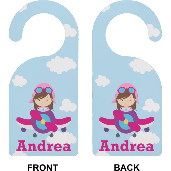 Airplane & Girl Pilot Door Hanger (Approval)
