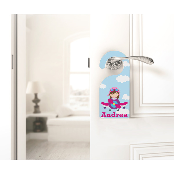 Airplane & Girl Pilot Door Hanger - LIFESTYLE