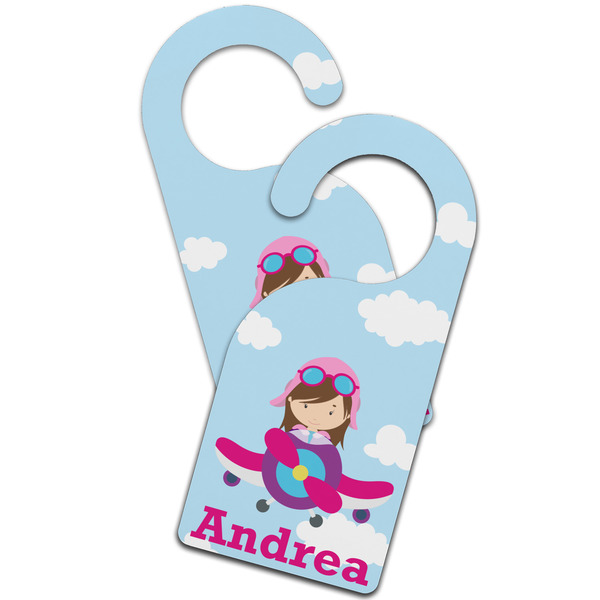 Airplane & Girl Pilot Door Hanger - MAIN